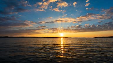 Epic sunset over lake
