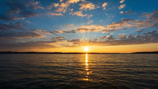 Epic sunset over lake
