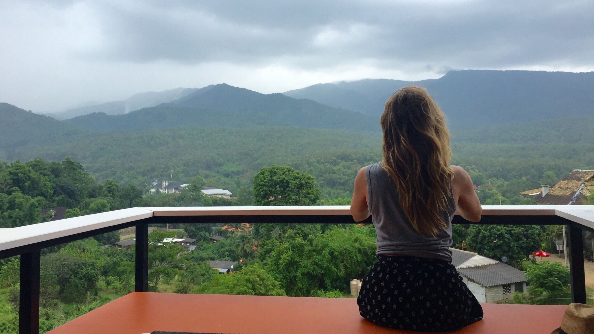 Spectacular view sitting at this little cafe on the hill. We drank tea while watching it rain over the valley. Beautiful break in the day!
