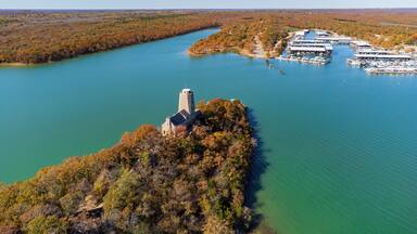Aerial view of the Tucker Tower of Lake Murray State Park