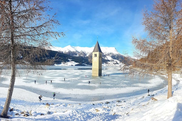 Stunning view over the church tower in Italy