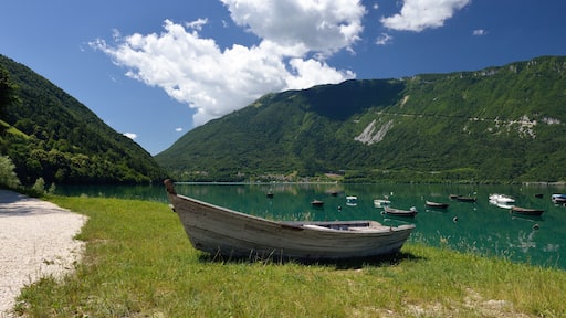 Panoramic view of lake of Santa Croce, Italy