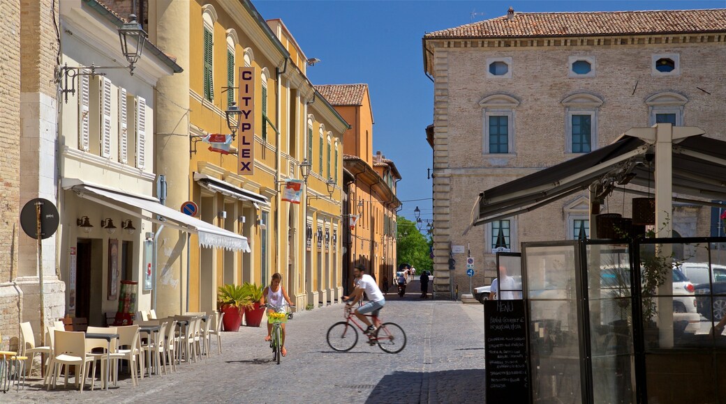 Fano showing street scenes and cycling as well as a couple