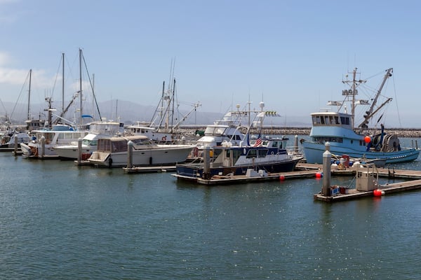 Pillar Point Harbor fishing marina, Half Moon Bay, California.