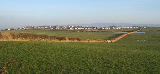 View east across fields towards Millom