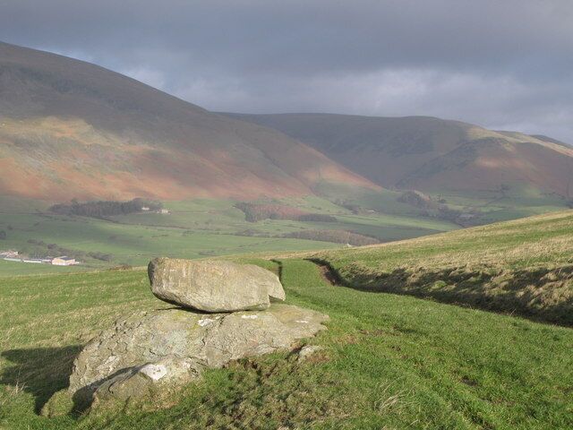 Farm track on Lacra bank. White Combe in the distance.