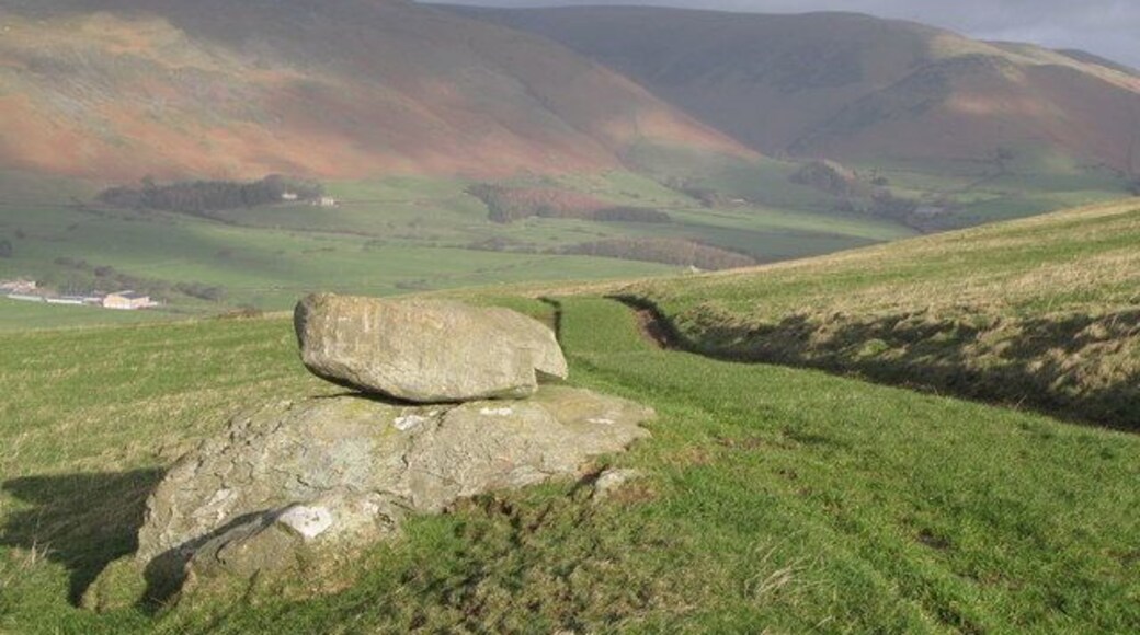 Farm track on Lacra bank. White Combe in the distance.