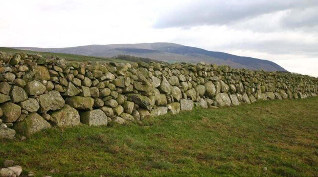 Big Stone Wall. Some of the lower stones in this wall are massive, having required great effort to move. Behind lies the bleak Corney Fell.