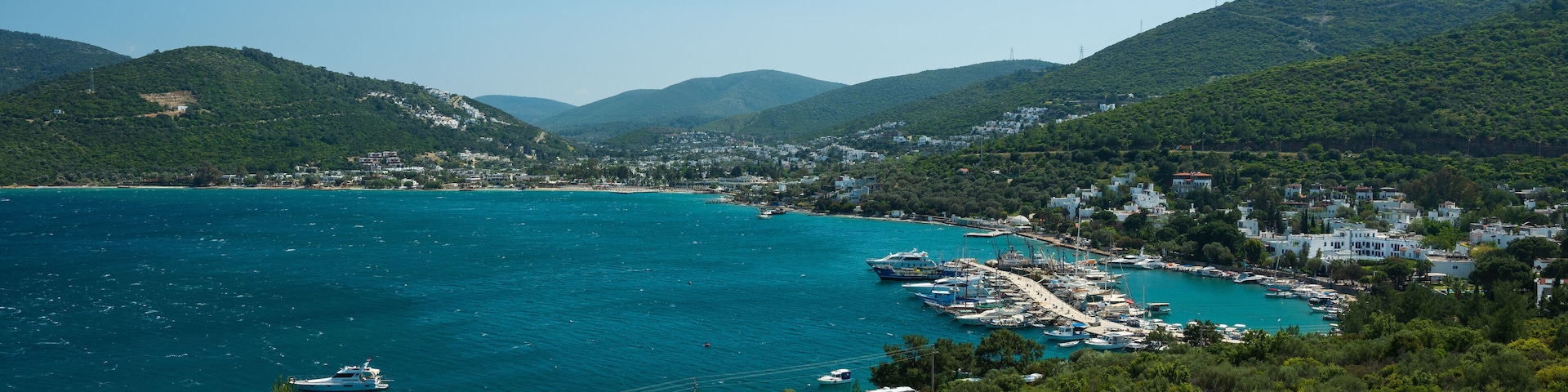 Panoramic view of Torba Bay, Bodrum, Turkey