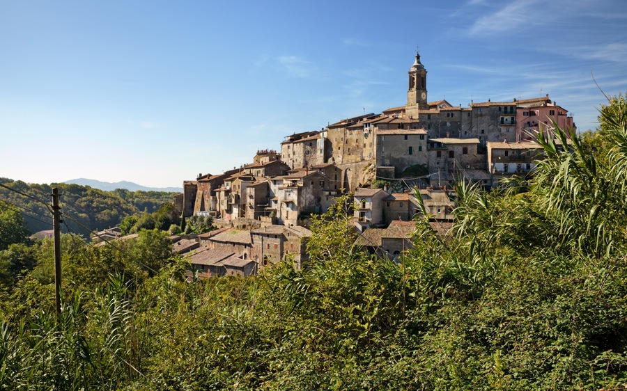 Latera, Viterbo, Lazio, Italy: landscape of the ancient hill town near the Lake Bolsena