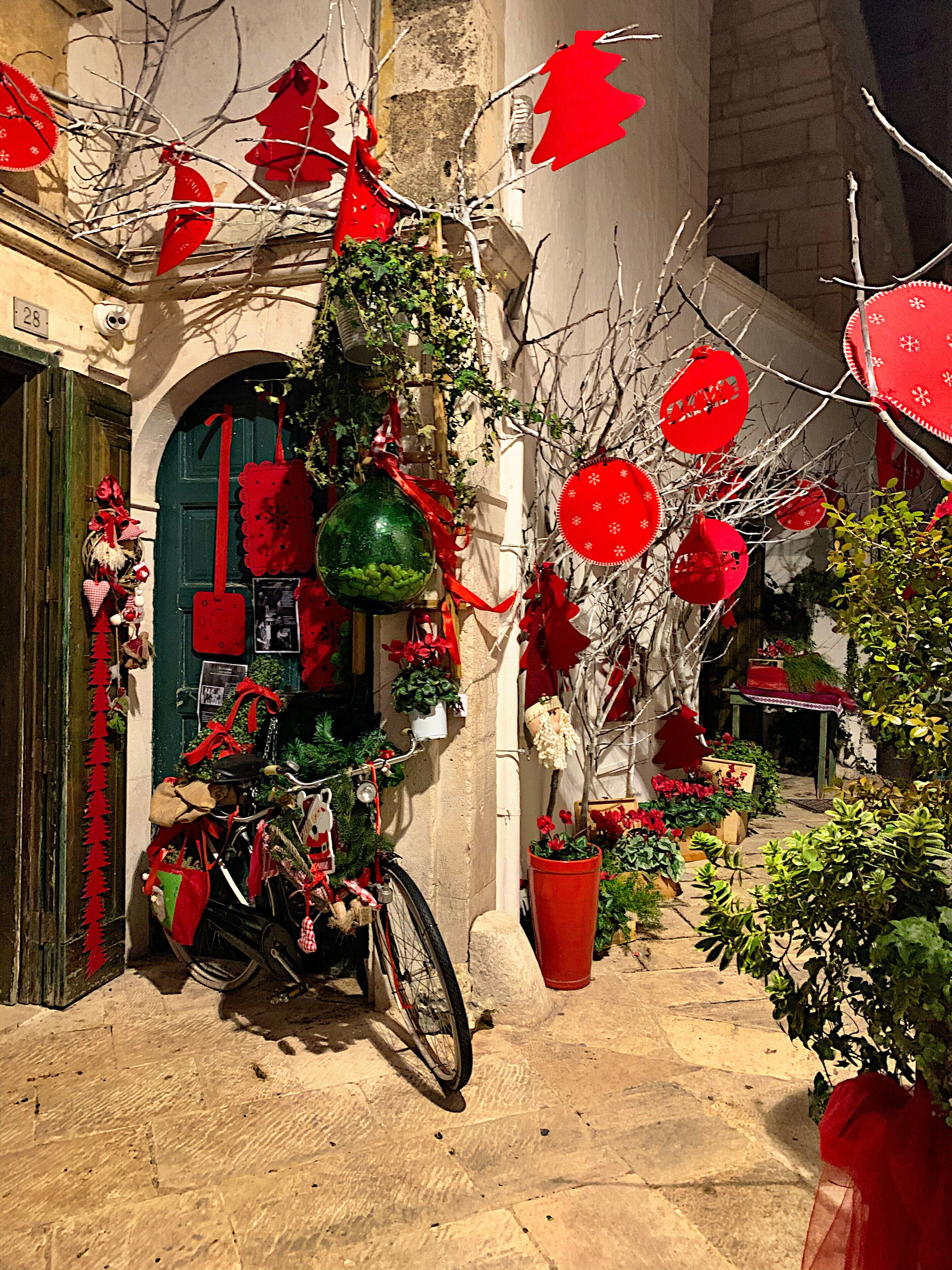 Braulifully decorated for Xmas old town Locorotondo.