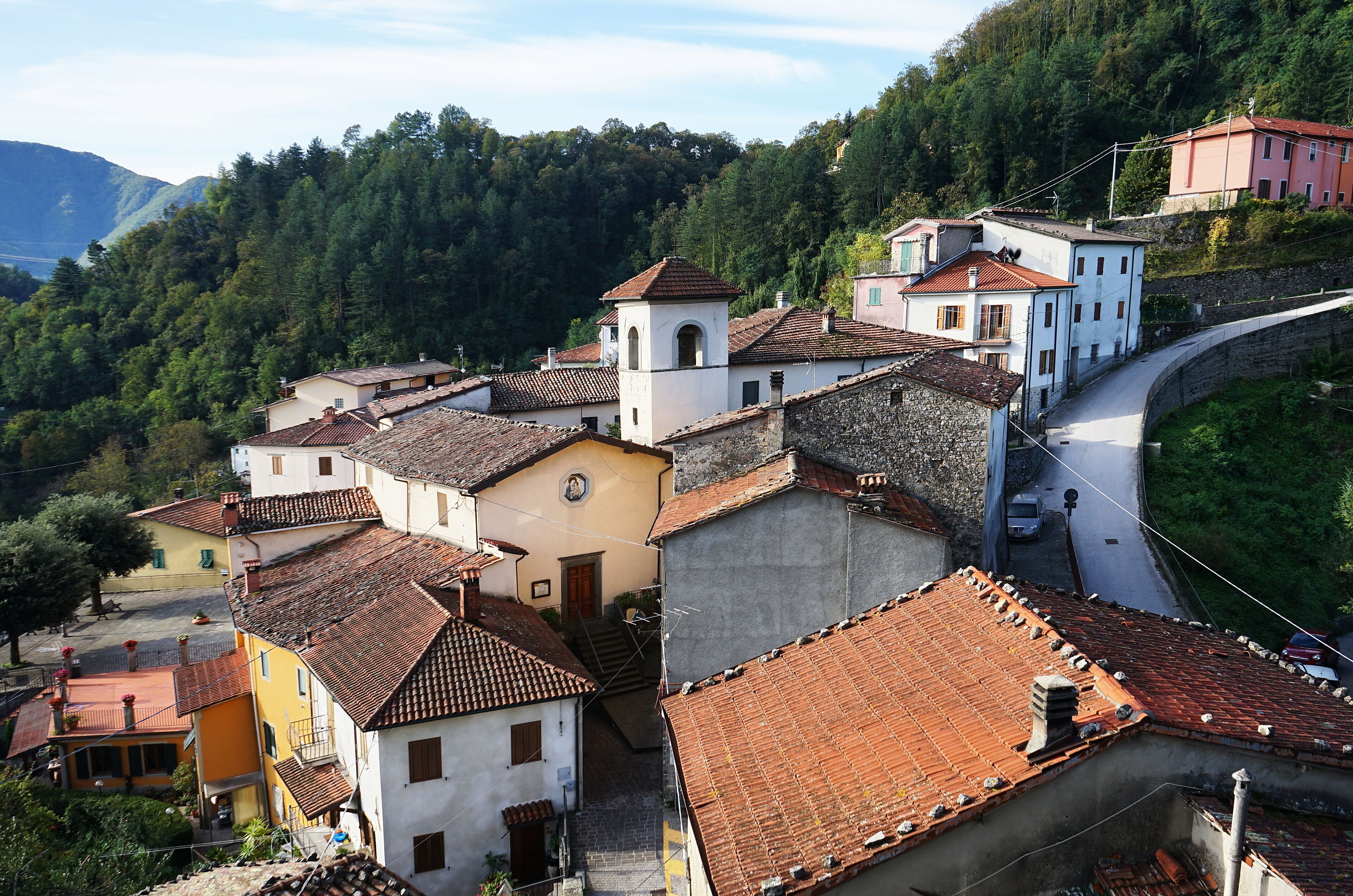 Glimpse of the village of Molazzana in Garfagnana, Tuscany, Italy
