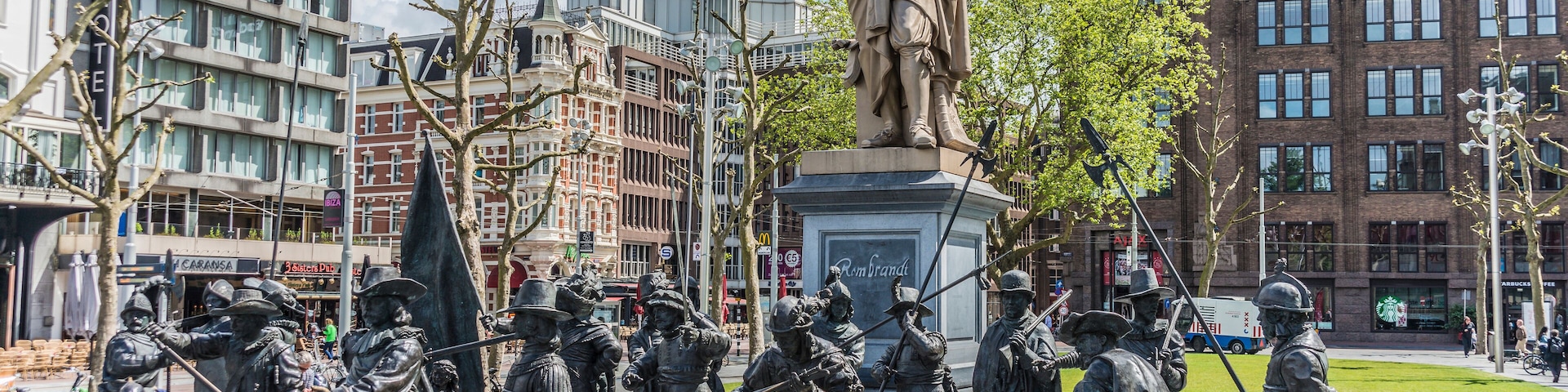Rembrandt statue in Amsterdam, Netherlands