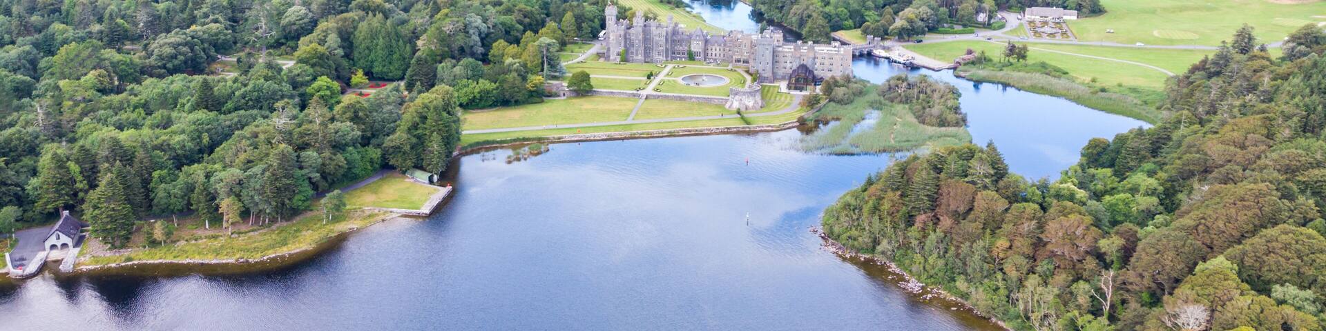 Aerial View of Lough Corrib and Ashford Castle