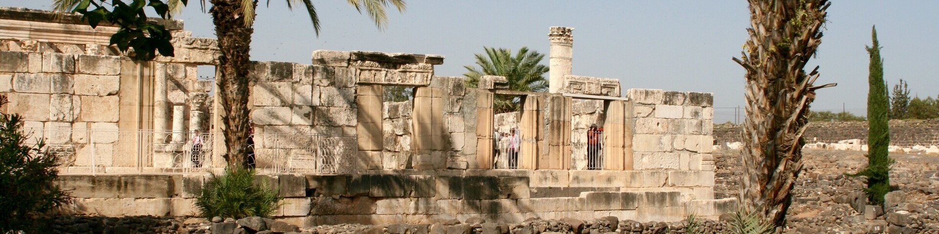 The remains of Capernaum of the New Testament are located on the northern shore of the Sea of Galilee. The town was a center of Jesus' activities in the Jewish Galilee.