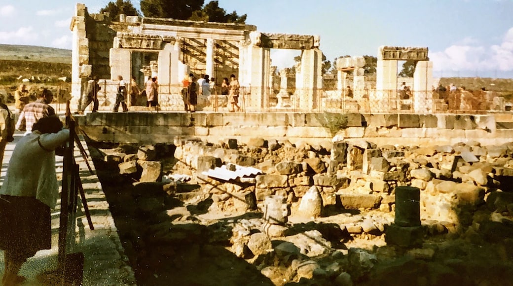 Probably taken in 1983 shows the ruins of the oldest excavated synagogue in Jewish history