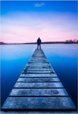 Standing on Pier 17 watching sunset turn to blue hour at Beekse Bergen Campsite in Hilvarenbeek, Netherlands #bvsblue #netherlands #holland