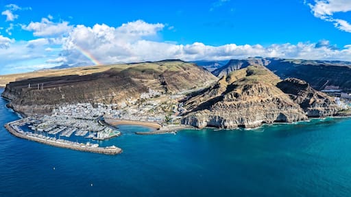 Puerto de Mogán and Taurito Coastal Panorama, Gran Canaria, Canary Islands - 4K Aerial View