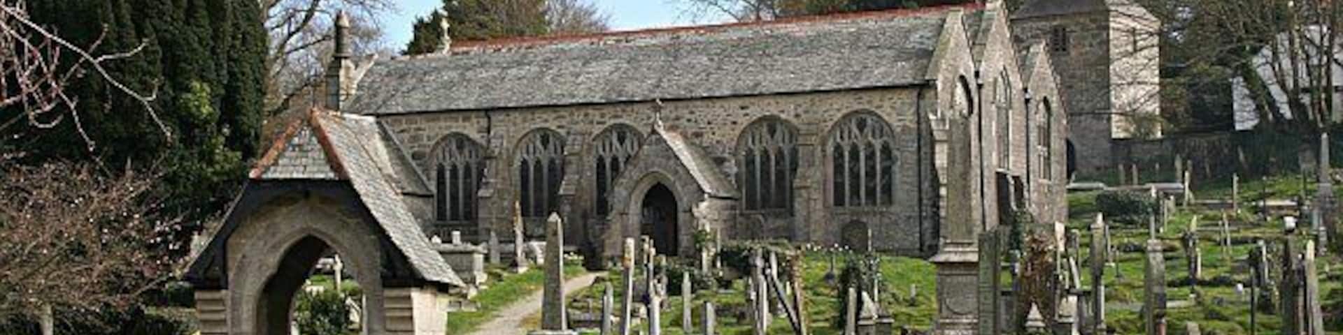 Gwennap Parish Church. This church is dedicated to St. Wennappa and is a large church in a tiny village.