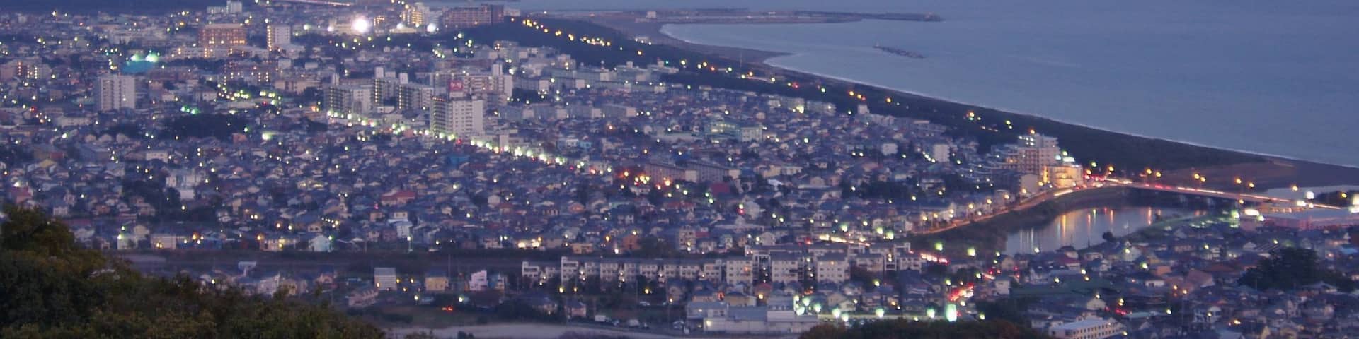 The spectacle in the evening which desires the direction of Enoshima from Shonandaira