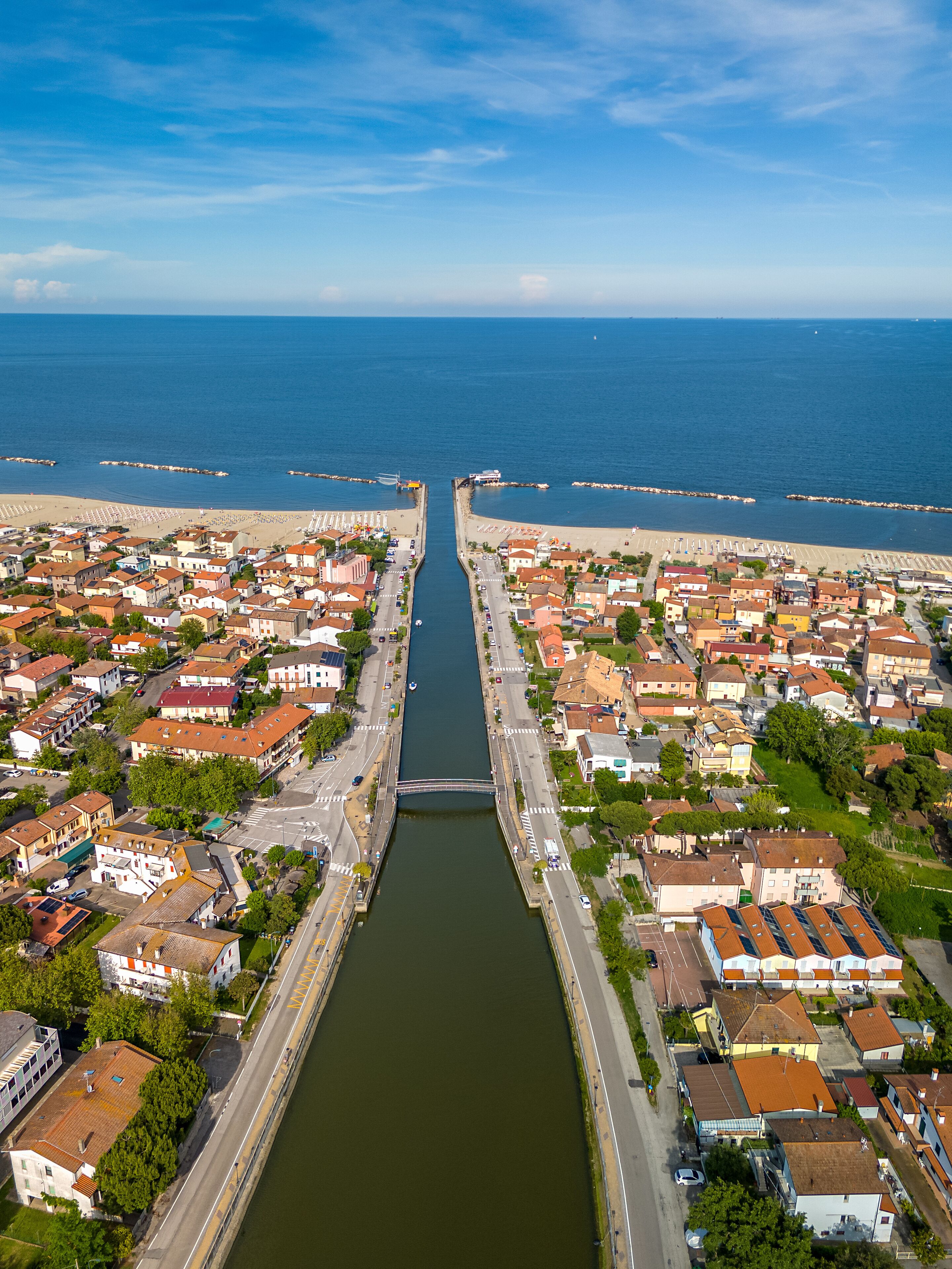 Aerial View Over Casal Borsetti, Province of Ravenna, Italy 
