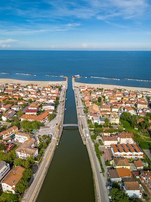 Aerial View Over Casal Borsetti, Province of Ravenna, Italy