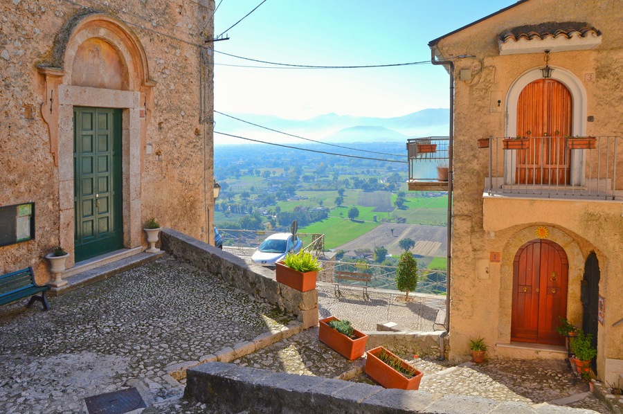 Roccasecca, Italy, 11/11/2017. A day of vacation in an old mountain village