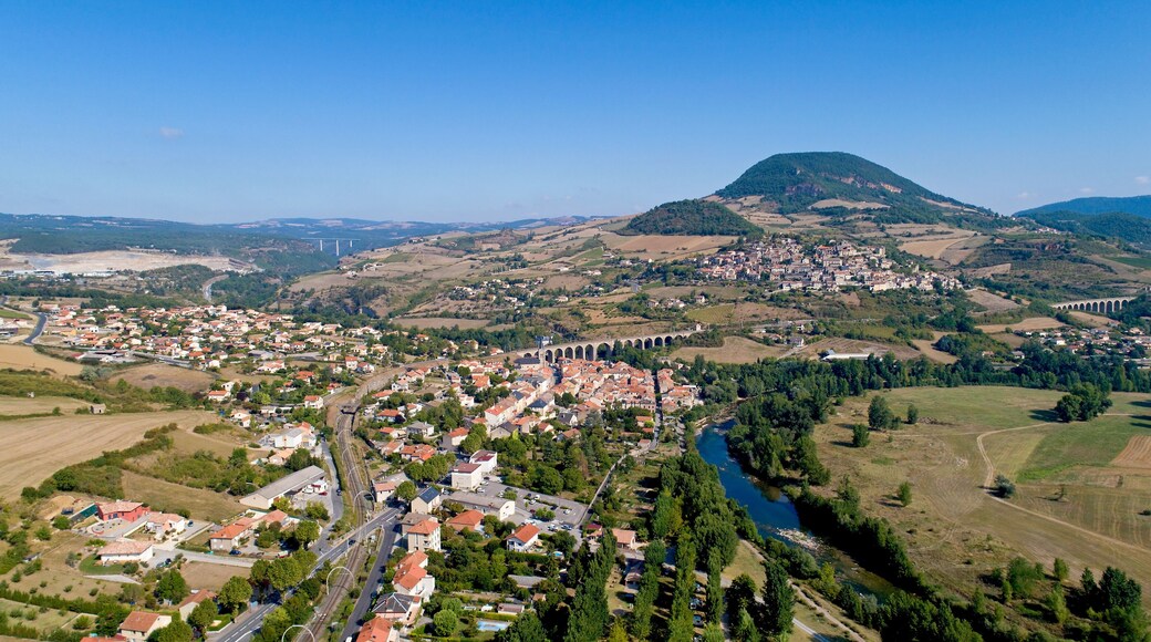 Aerial view of Aguessac and Compeyre villages in the Aveyron