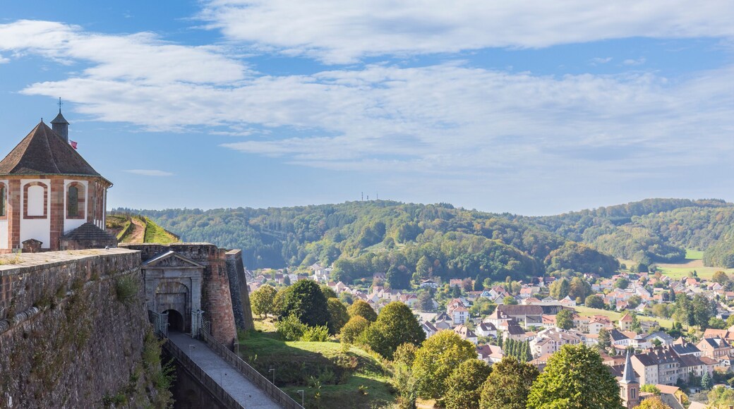 View of little church Citadel of Bitche a fortress in Moselle area in France