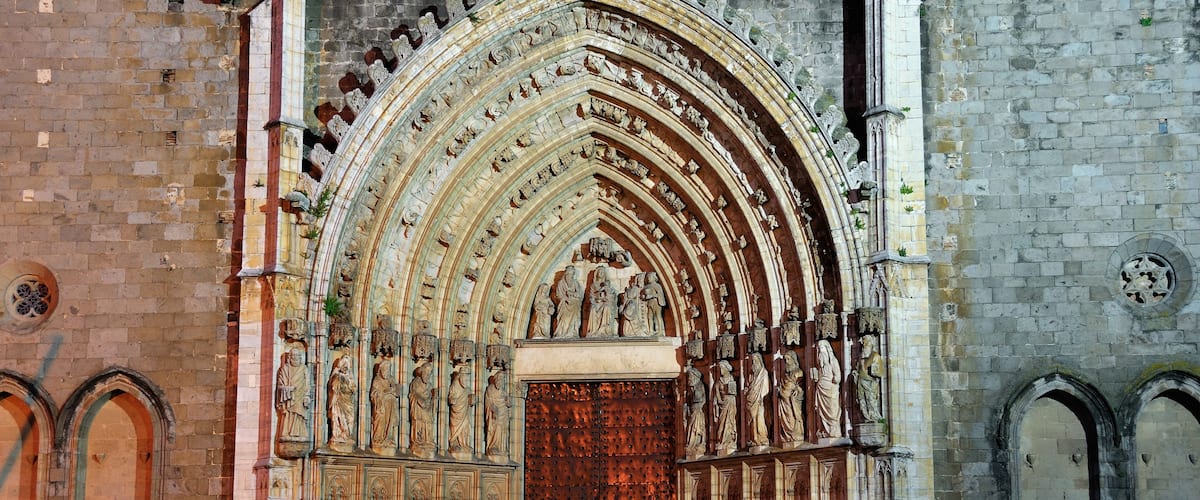 Facade of Cathedral, Castello d'Empuries, Spain