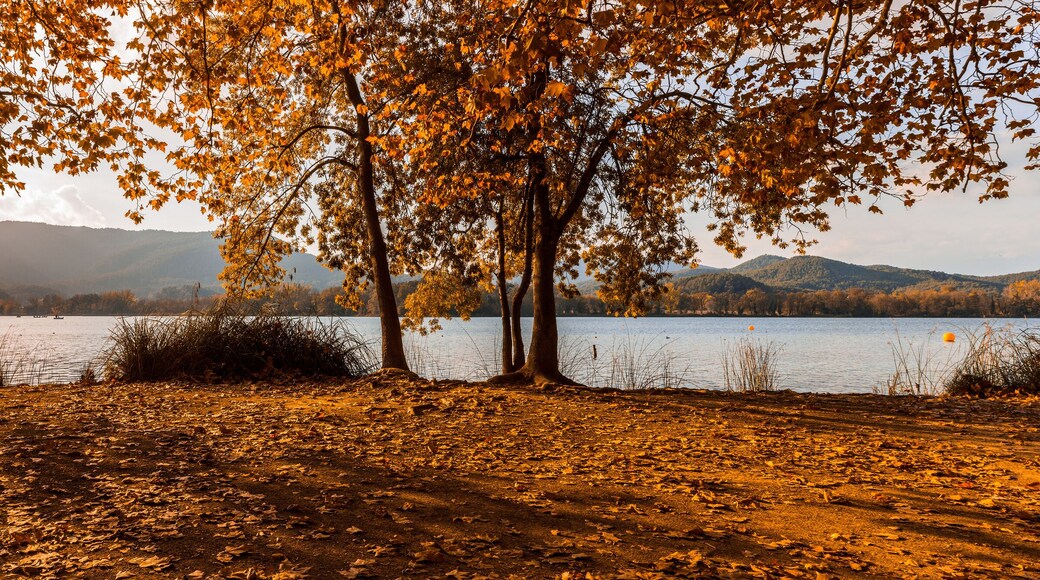 Lake of banyoles in Catalonia, Spain in the fall