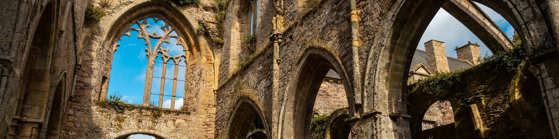 Ruins of the church of Abbaye de Beauport in the village of Paimpol, Côtes-d'Armor department, French Brittany. France