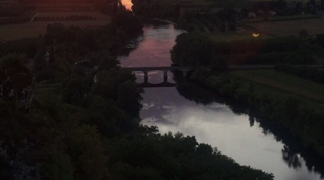 Domme at dusk. View from the top. There is a great market there on a Thursday