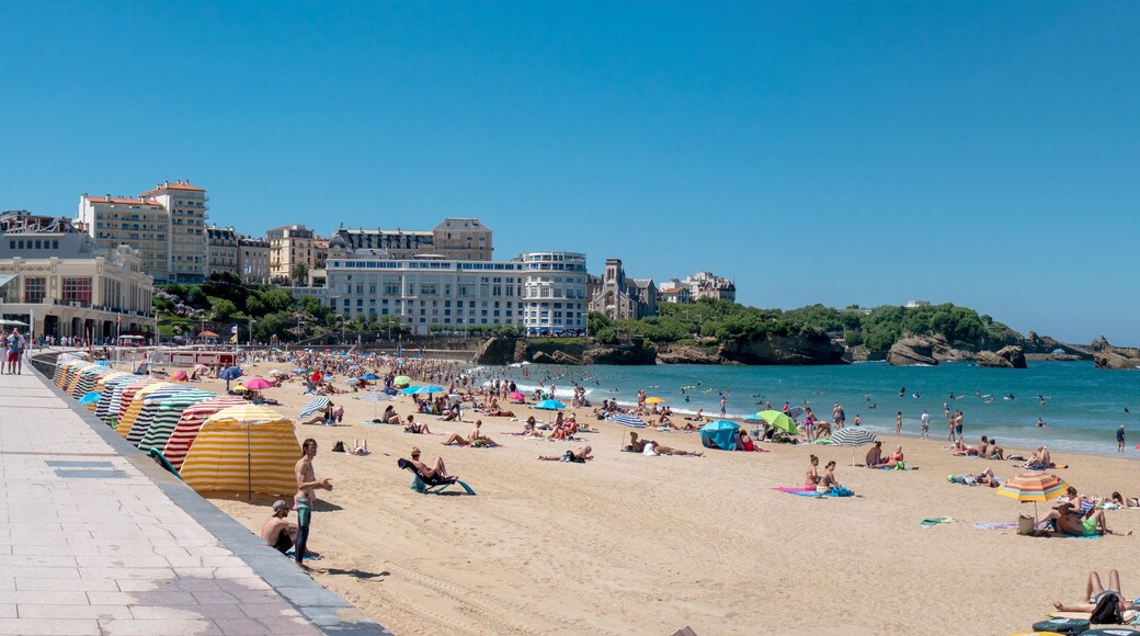 View of Biarritz beach by the Atlantic ocean, France