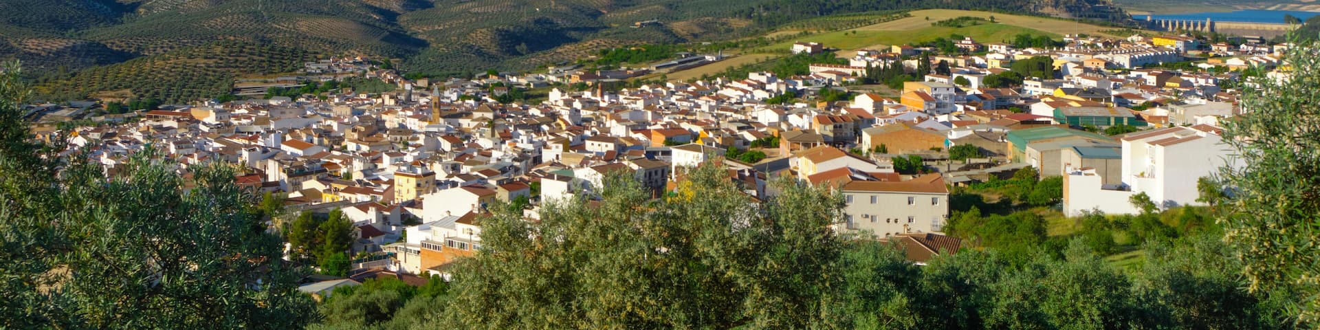 wide view of Cuevas de San Marcos and dam