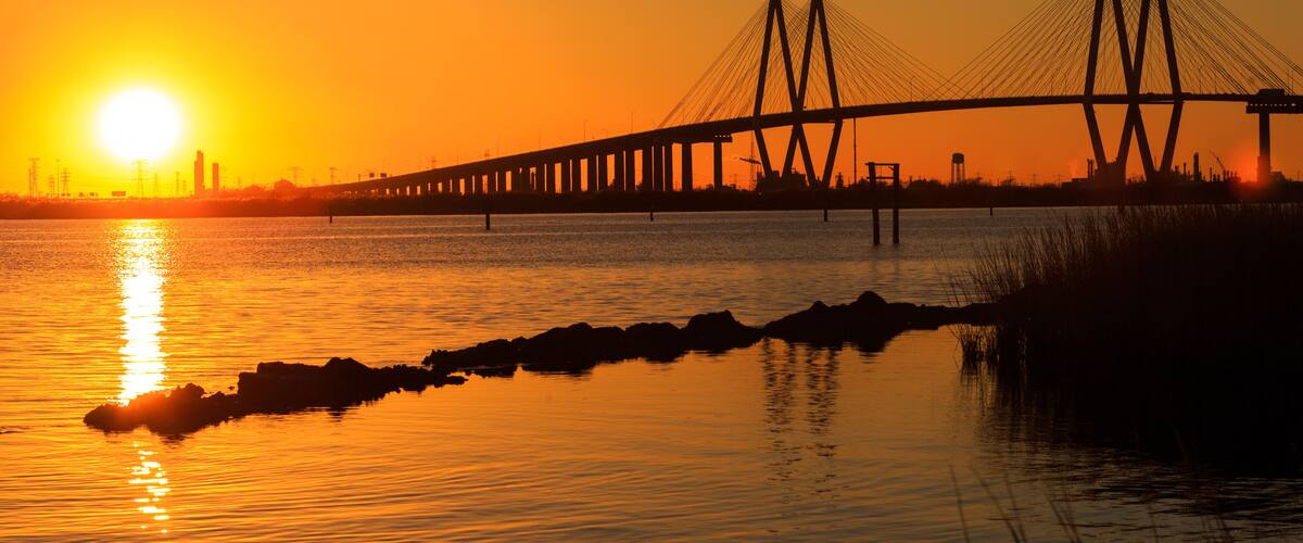 This beautifully designed bridge connects La Porte Texas to Baytown Texas with it's strength and grace.