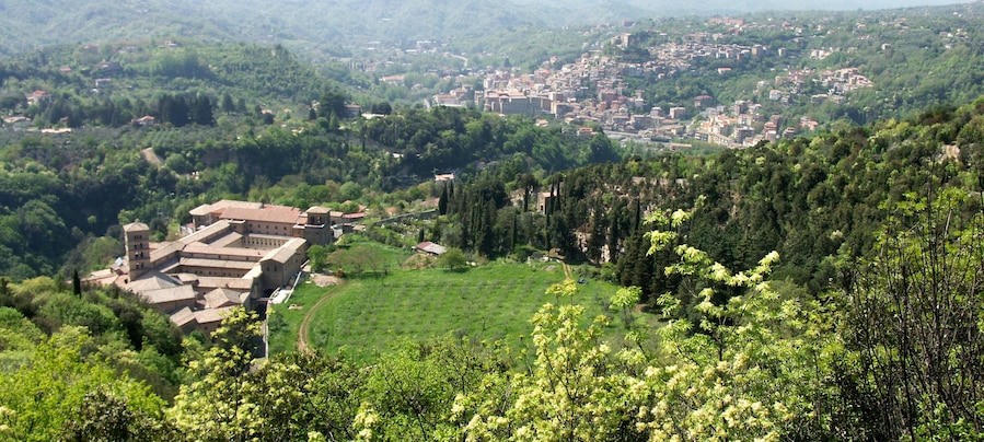 Veduta del Monastero di Santa Scolastica e Subiaco