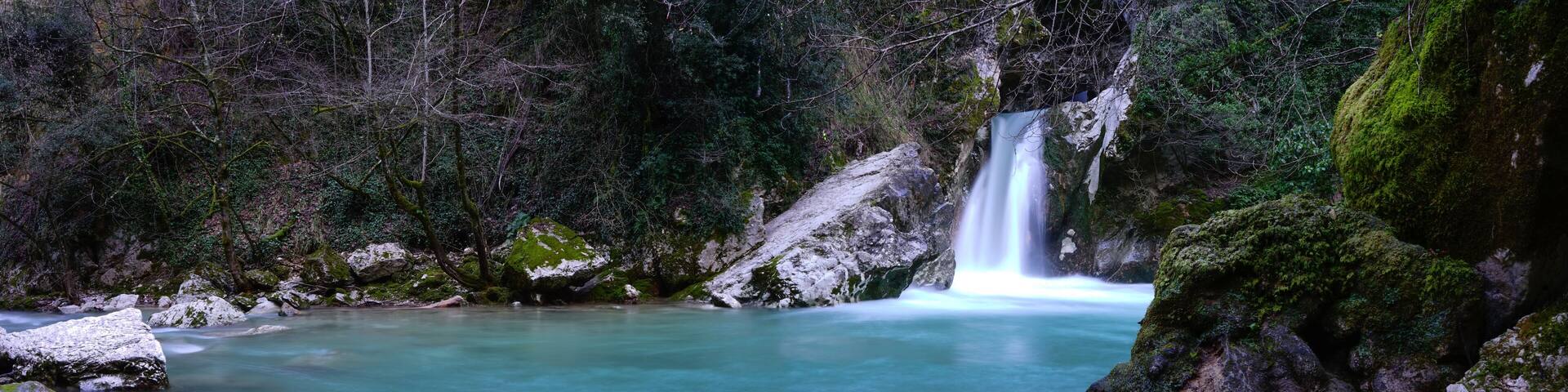 San Benedetto Lake and Aniene River, Subiaco, Lazio, Italia