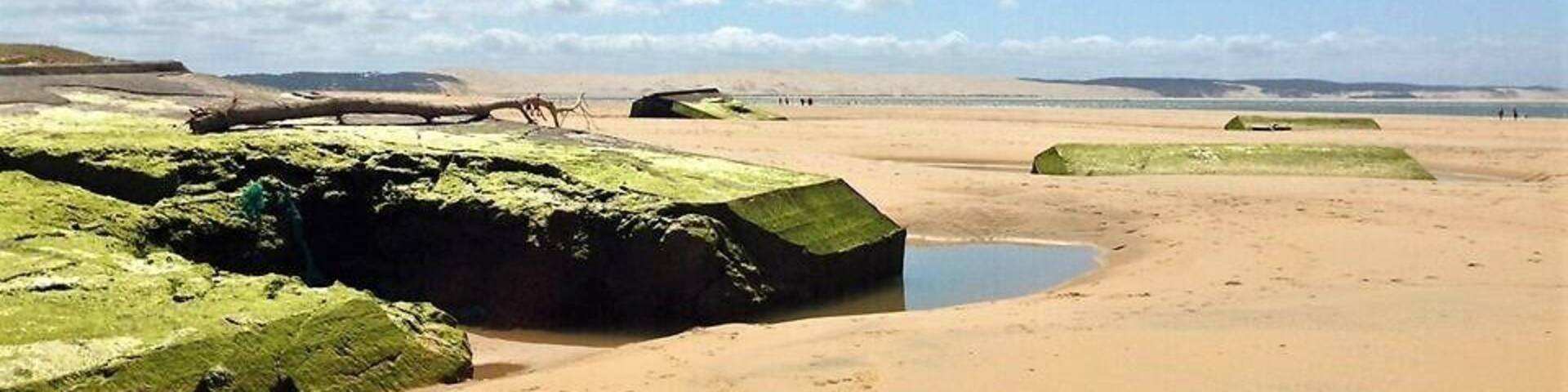 Remnant from WWII German "blockhaus" lying on the beach #lifeatexpedia