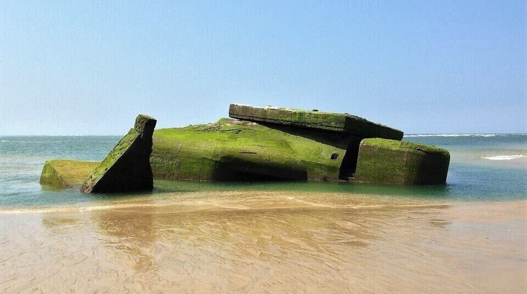 Remnant from WWII German "blockhaus" lying on the beach #lifeatexpedia