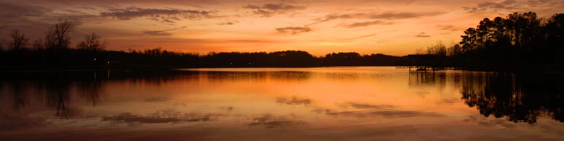 Sunrise at Lake Weiss near Cedar Bluff, Alabama