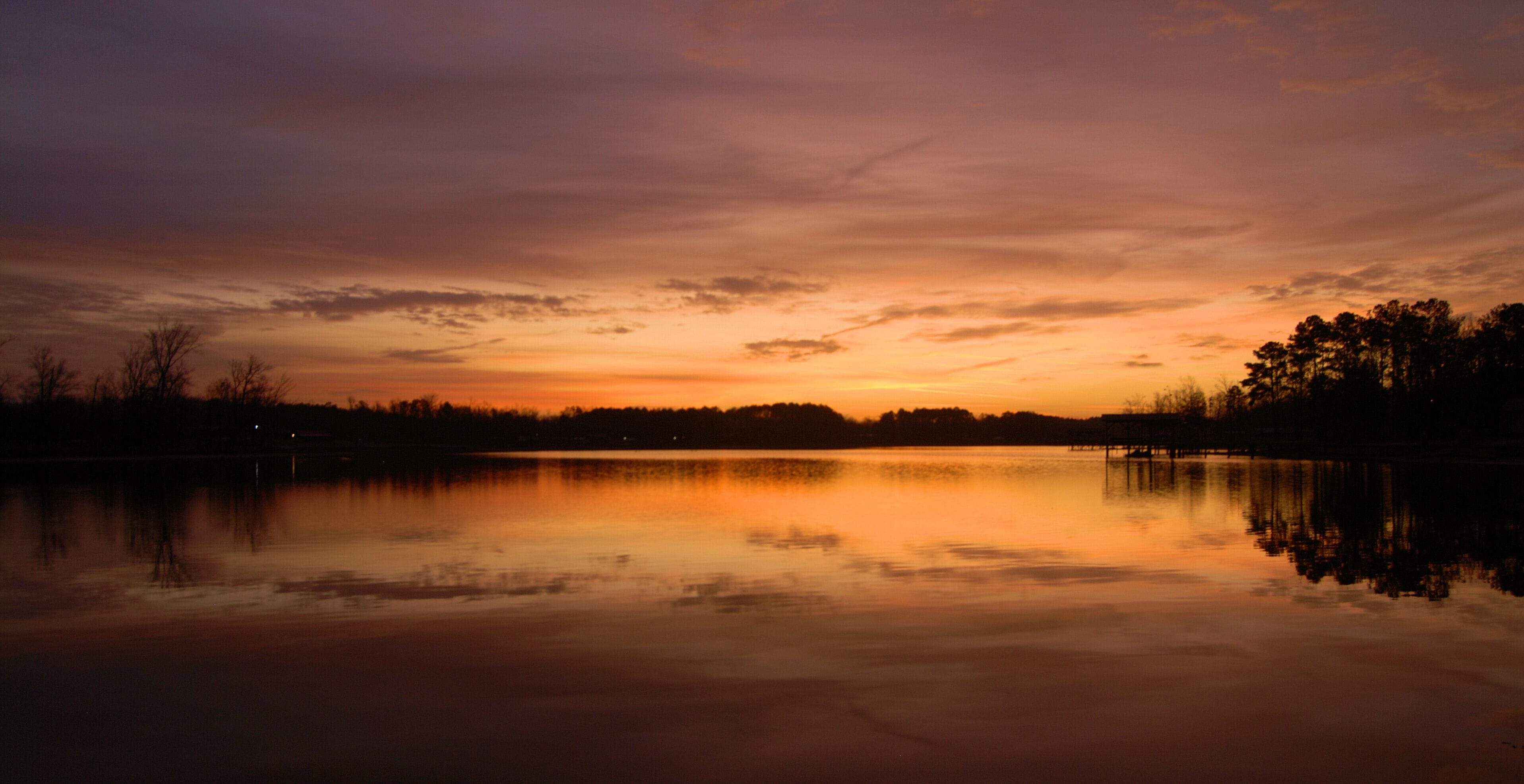 Sunrise at Lake Weiss near Cedar Bluff, Alabama