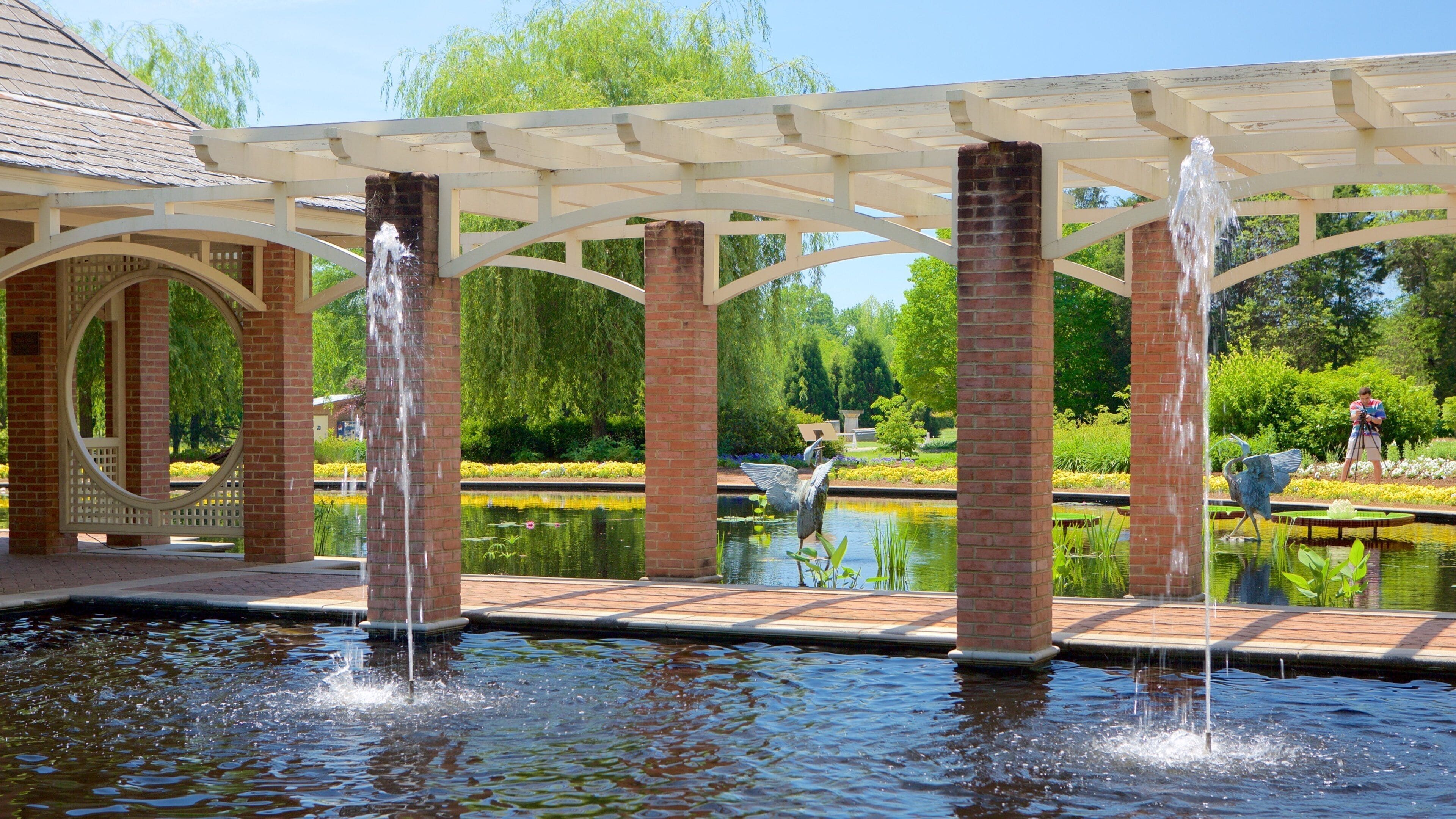 Huntsville Botanical Garden som omfatter en park og et springvand