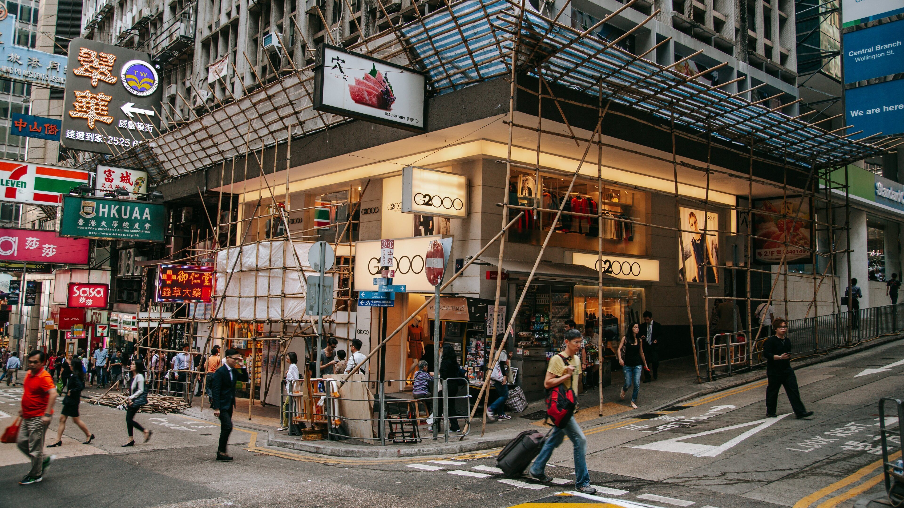 Lan Kwai Fong which includes a city and street scenes