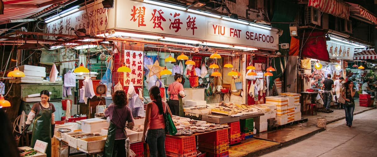 Soho showing night scenes, street scenes and markets