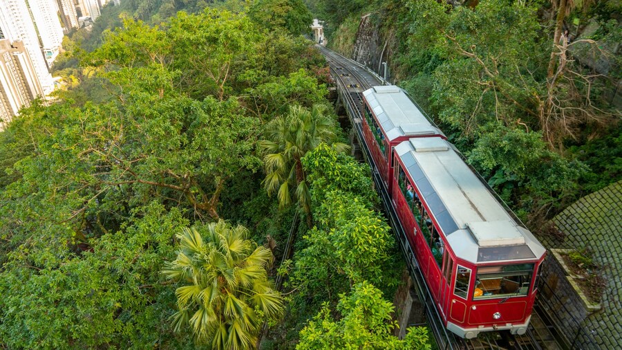 The Peak Tram showing railway items