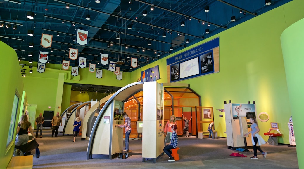Peoria Riverfront Museum which includes interior views as well as children