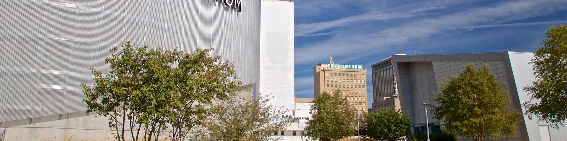 Peoria Riverfront Museum featuring signage