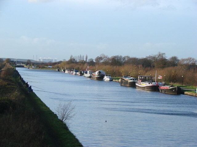 View from Crow Croft Bridge looking westwards. Pollington, East Riding of Yorkshire, England.