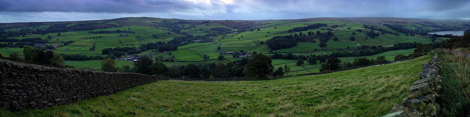 Panoramic View over Wath in Nidderdale near Pateley Bridge, North Yorkshire